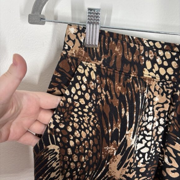 Denim & Co Beach Women XXS Animal Print Pull-On Wide Leg Pants With Side Slits - Picture 6 of 11